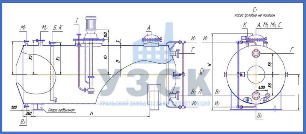 Чертеж емкости ГКК в Нижнекамске